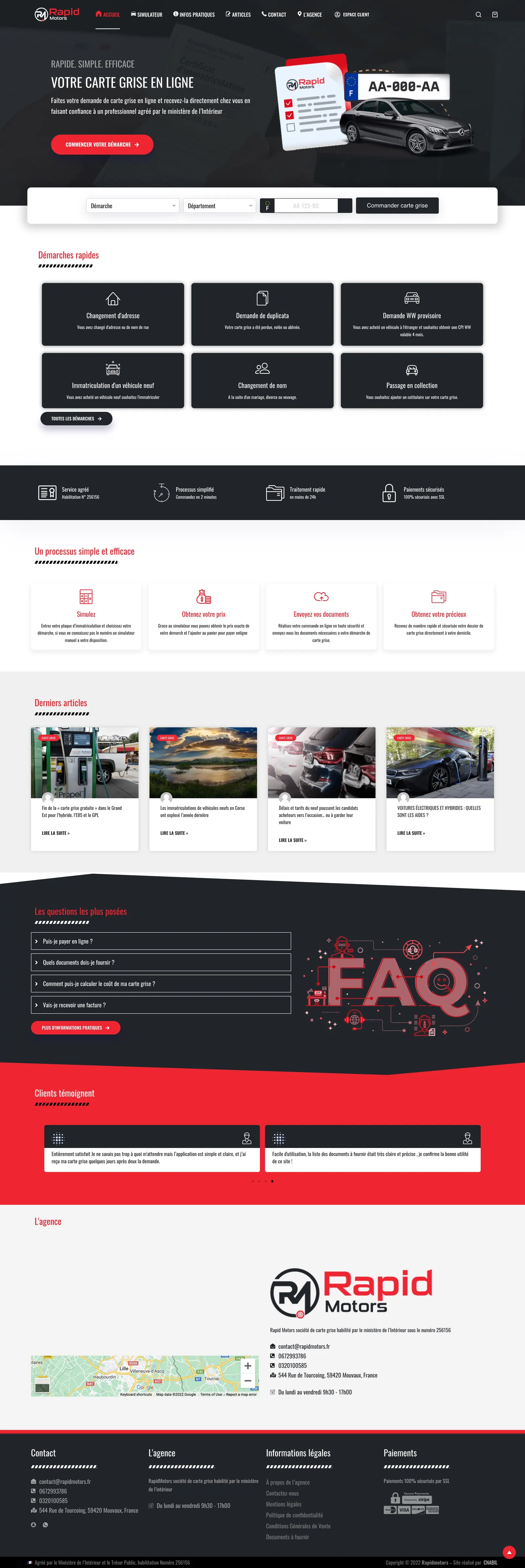 Capture pleine page de RapidMotors